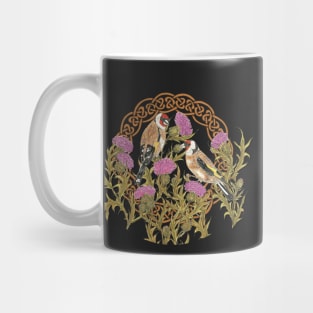 Goldfinches & Thistles Celtic Knotwork Mug